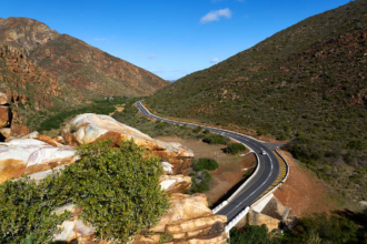 Blick vom Fort Richtung Westen Kogmans Kloof, Route 62