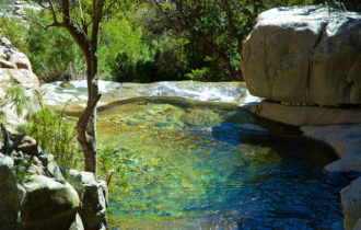 eine flache Gumpe weiter unterhalb des Wasserfalls Meiringspoort, Kleine Karoo, Gumpe, Wasserloch